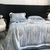 Luxurious European Tencel Brocade Summer Quilt Set: Cooling Ice Silk, Washable, Thin, Four Pieces for Air Conditioning.