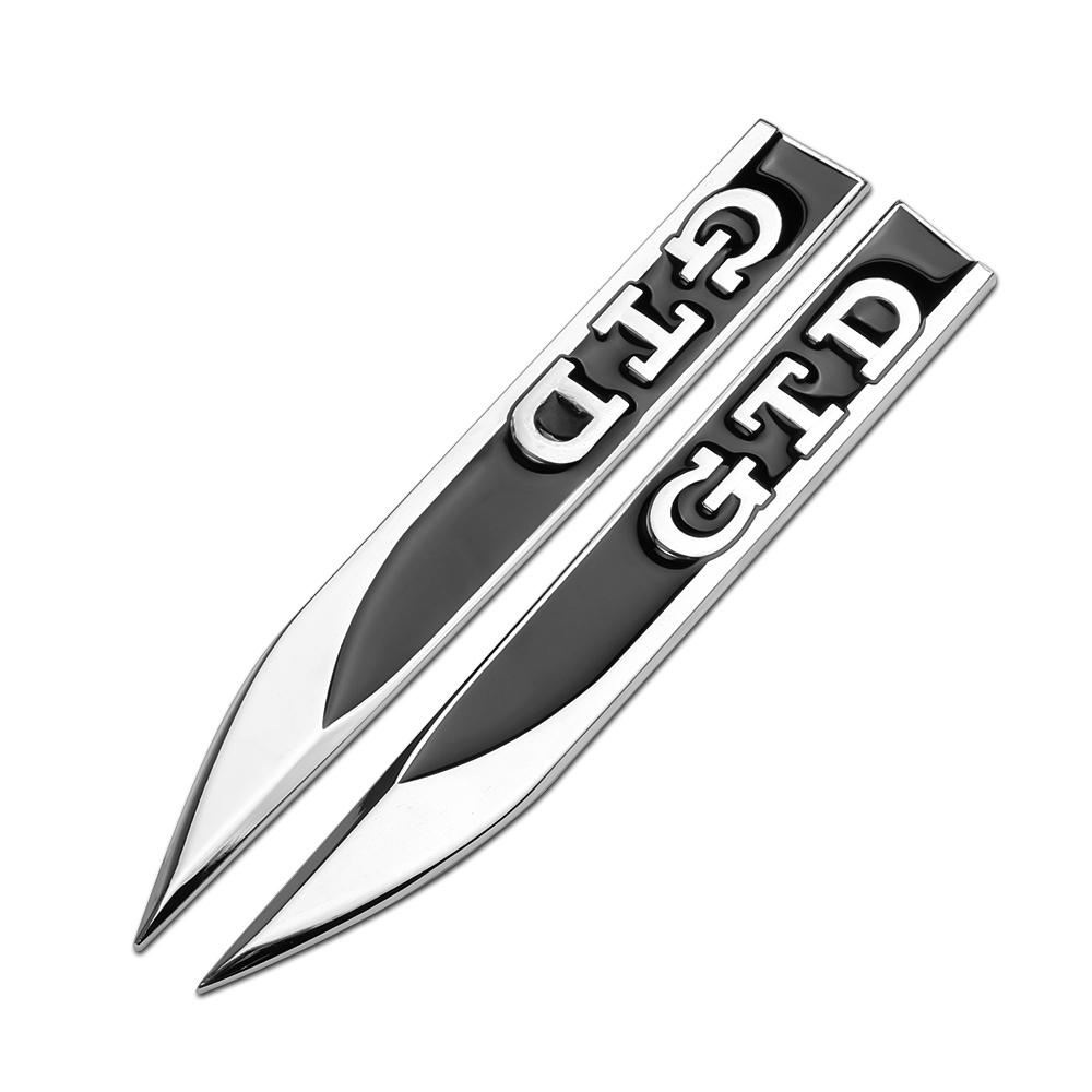 For VW Volkswagen Jetta MK5 Golf 2pcs Car Fender Side Blade Emblem Sticker Auto Decorative Accessories For Volkswagen VW GTI R G
