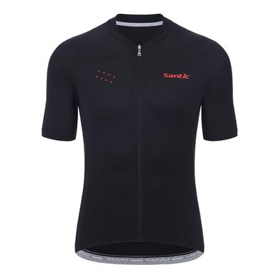 Santic Men's Short Sleeve Cycling Jersey, Summer Cycling Wear, Moisture Wicking, Quick Drying, UV Protection