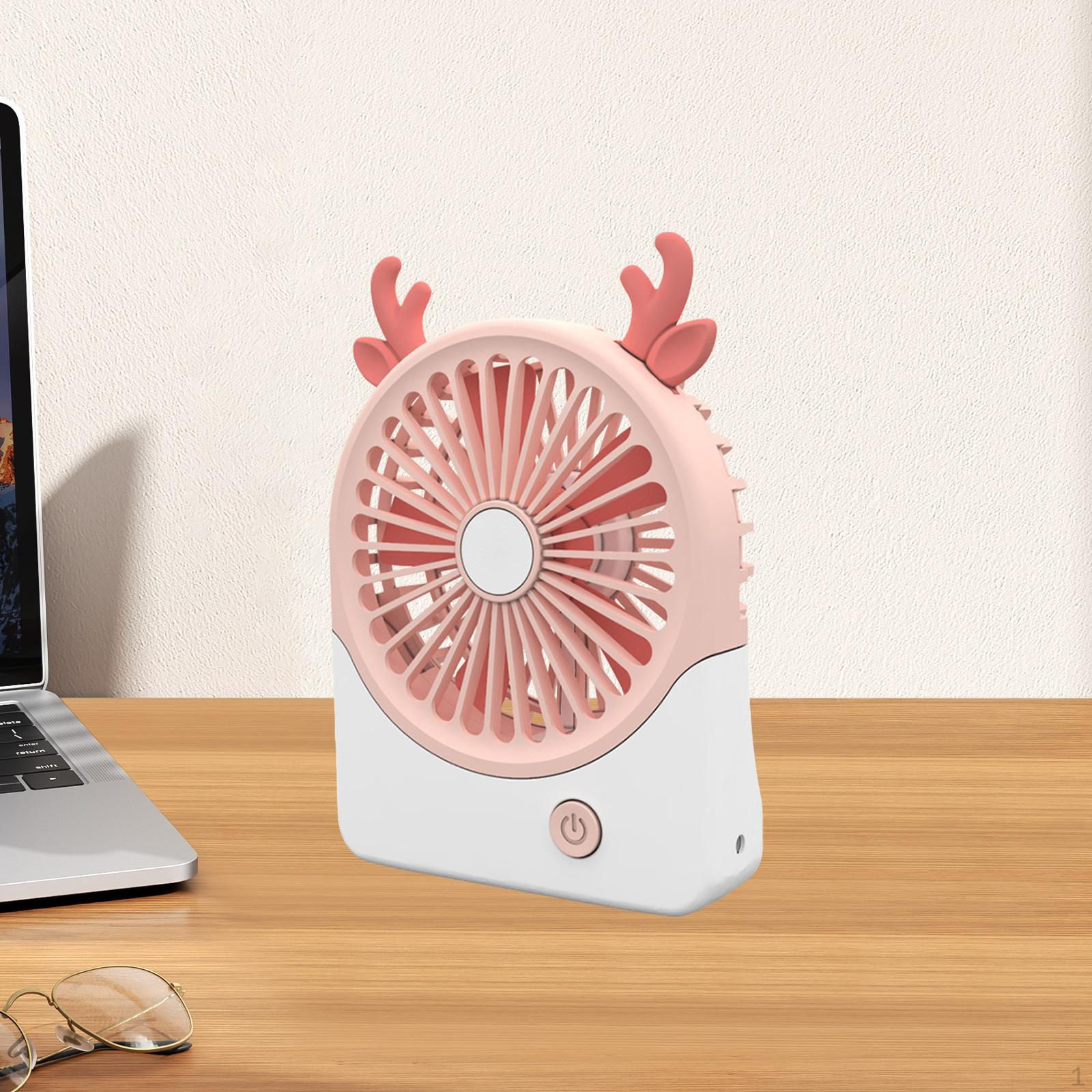 

Table Fan Desktop Cooling Gifts Deer Design Portable Quiet Handheld Air Circulators Mini