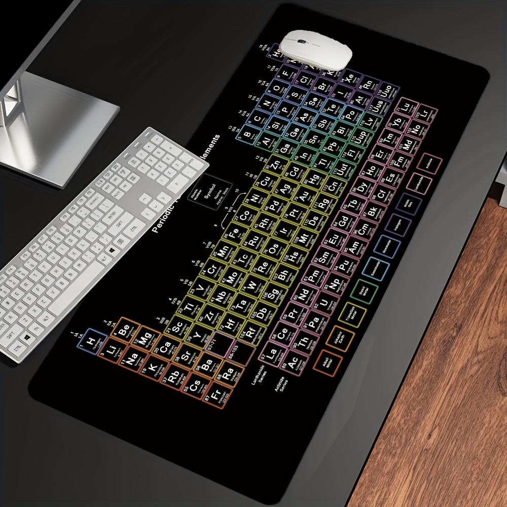 Pc Large Gaming Mouse Pad Periodic Table Mousepad Desk Mat Nonslip Rubber Base Stitched Edge Keyboard Pads PC for Office Decor