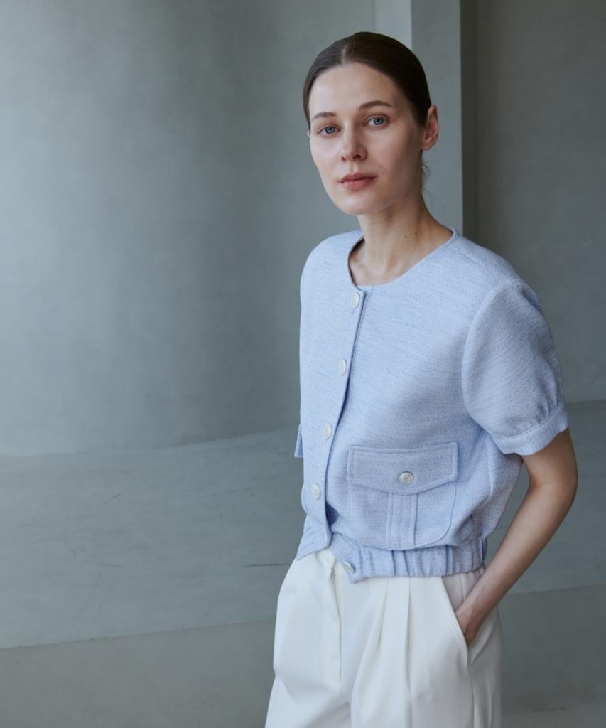 Oyy Cation Tweed Jacket Jumper_Sora