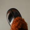 Fashion Vintage Rabbit Hair/wool Autumn and Winter Plush Slippers Women's Fashion Black Brown Warm Outdoor High Heel Cotton Shoes
