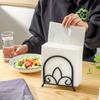 Simple and Stylish Iron Paper Towel Rack In Black for Cross-border Cafe and Hotel Table Storage Nordic Hand-drawn Tissue Rack