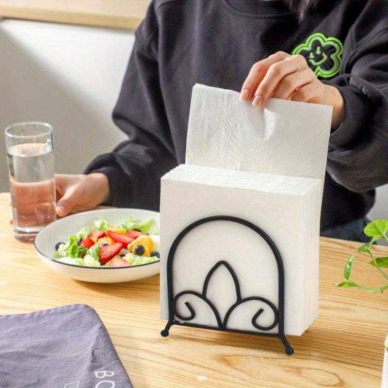 Simple and Stylish Iron Paper Towel Rack In Black for Cross-border Cafe and Hotel Table Storage Nordic Hand-drawn Tissue Rack