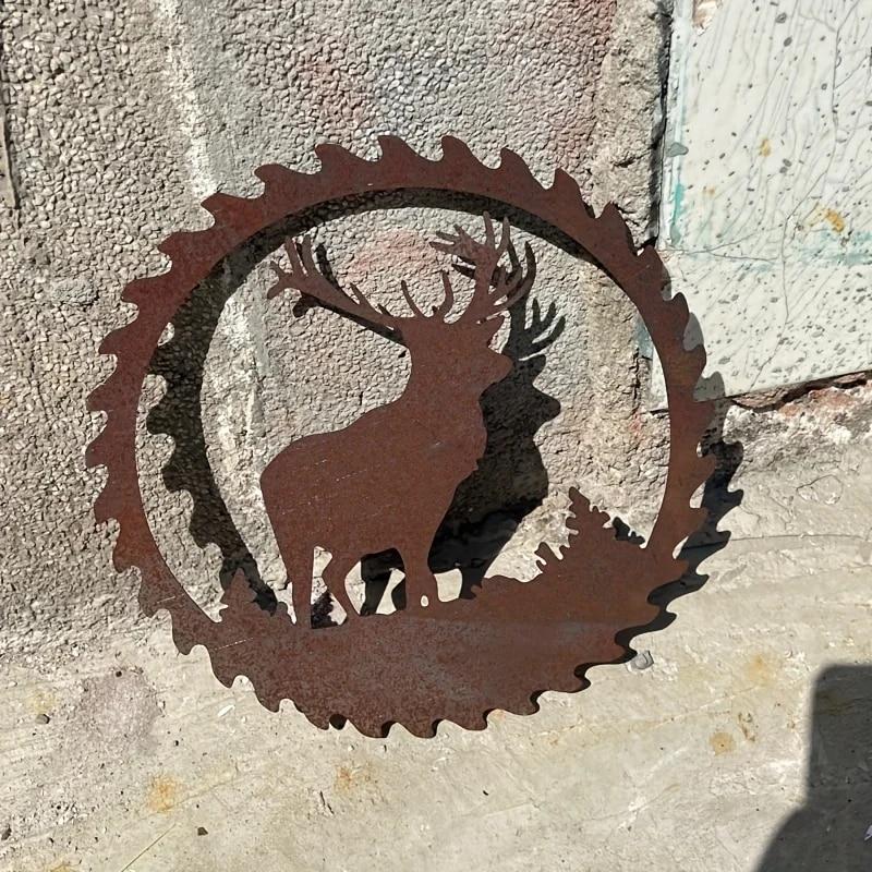 

Rusty Deer Metal Crafts Outdoor Garden Yard Ornaments Hanging Art Metal Wall Decorations Wall decor metal wall hanging