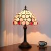 European Pink Flower Retro Restaurant Bar Cafe Stained Glass Bedside Bedroom Creative Small Table Lamp Home Decor Lighting