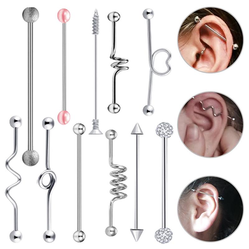 

11 шт., женские и мужские серьги-гвоздики, серьги-штанги для хряща, серьги-шпильки, ювелирные изделия для пирсинга
