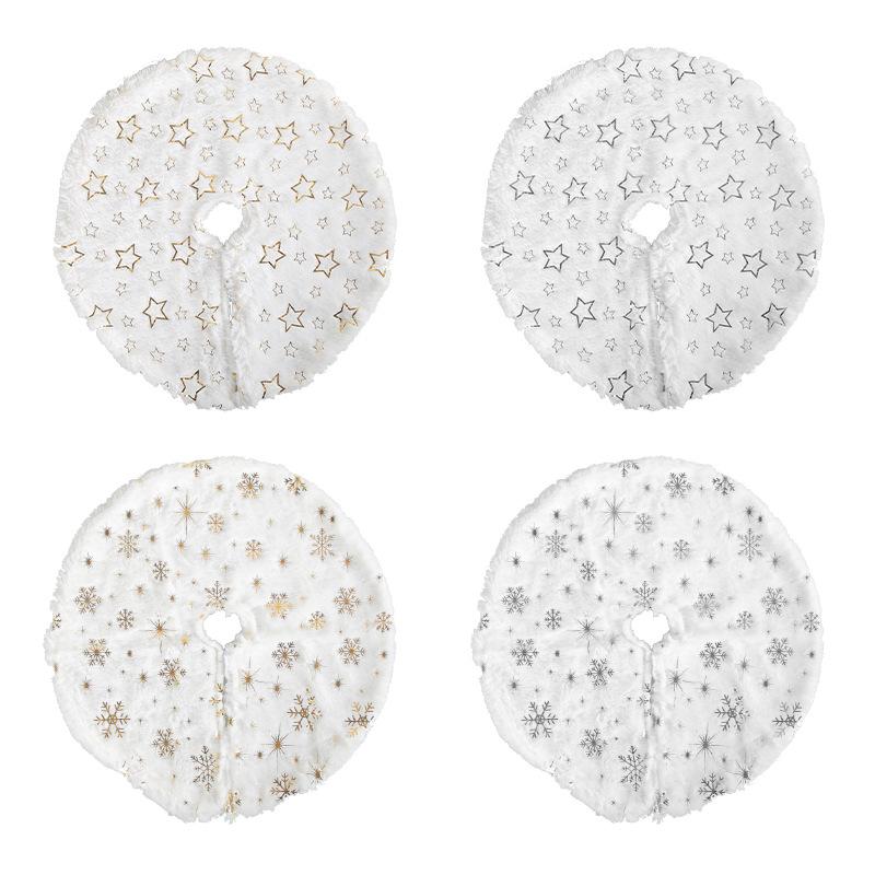 Snow Mini Christmas Tree Skirt Desktop Christmas Tree Base Decoration Cute Star Tree Skirt Ornaments