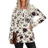 Women's Loose Casual Printed Round Neck Long Sleeved T Shirt Top Pullover Long Sleeved Sweatshirt