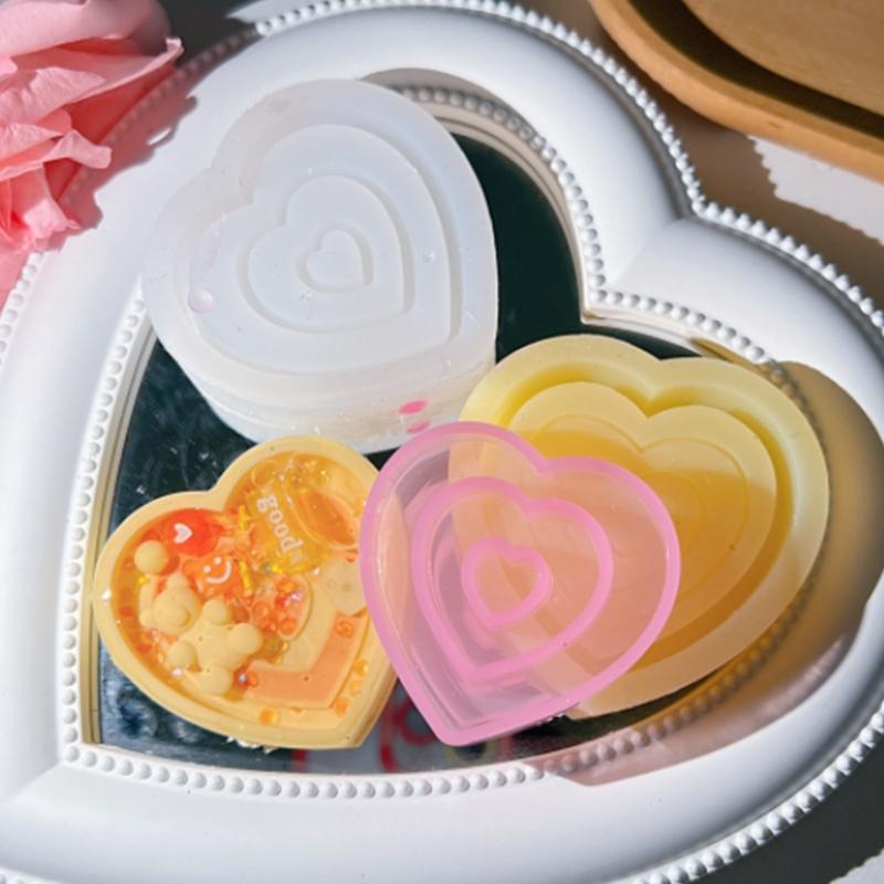 Heart Cup Resin Keychain Molds Jewelry Pendant Epoxy Resin Casting Molds Small Quicksand Mold for DIY Making Keychain