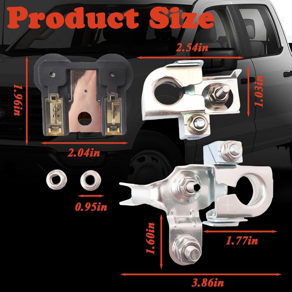 AL3Z-14526-AA BT4Z-14450-AA BT4Z-14450-BA Combo Pack - Battery Fuse And Positive & Negative Battery Terminal Clamps Compatible With Ford F-150 2011