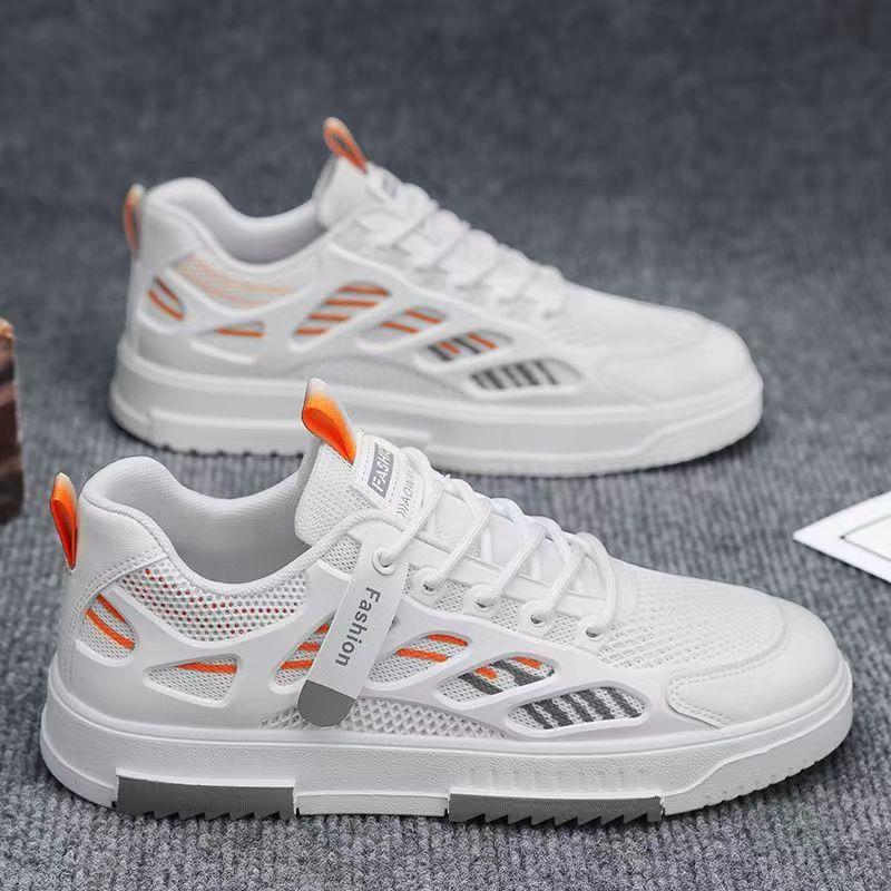 New men's shoes mesh white shoes student moral training board shoes trend fashion casual shoes soft sole sports shoes running shoes