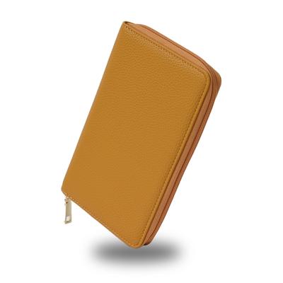 Sparbuch Bankbuch Reisepass Karte Großer Stilvoller [QUARE] Hülle, Halter, Magnetisch Abschirmend, Skimming Geschützt, Hülle, Etui, Kapazität, (Gelb)