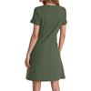 Women's Fashion Casual Short-sleeved V-neck Home Vacation Casual Dress