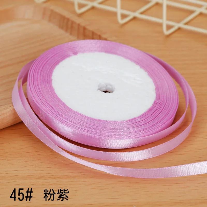 6mm Satin Ribbon DIY Artificial Silk Material Christmas Halloween Wedding Birthday Party DecorationHandmade Bows Gift Wrapping