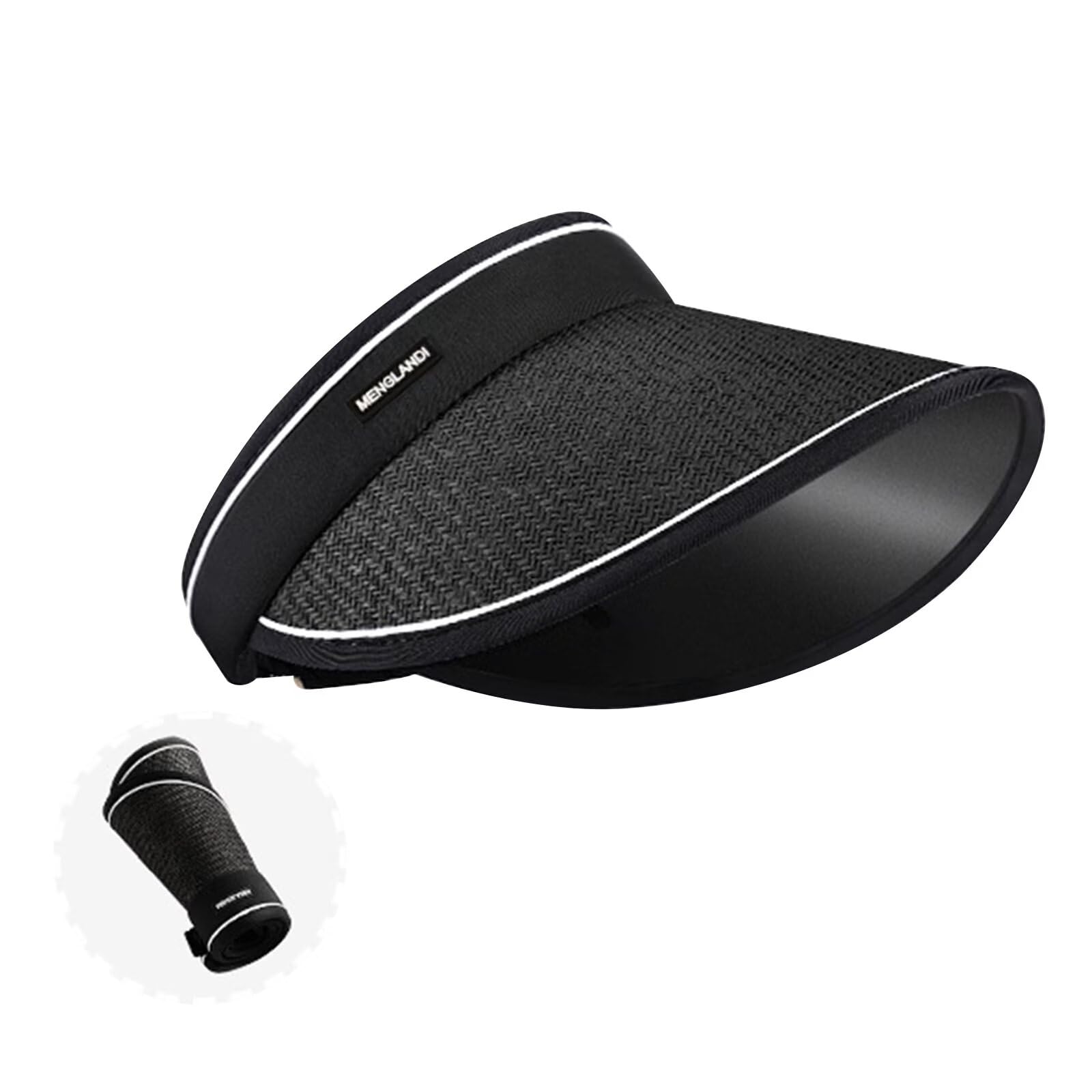 

Солнцезащитный козырек из соломы, защита от солнца и УФ-лучей, солнцезащитный, широкий, для маленького лица, впитывающий пот, быстросохнущий, соломенный, для улицы, черный [ZVCXOE] Женский, Шляпа, UPF+50, Шляпа, Весна/Лето, Поля, чёрный