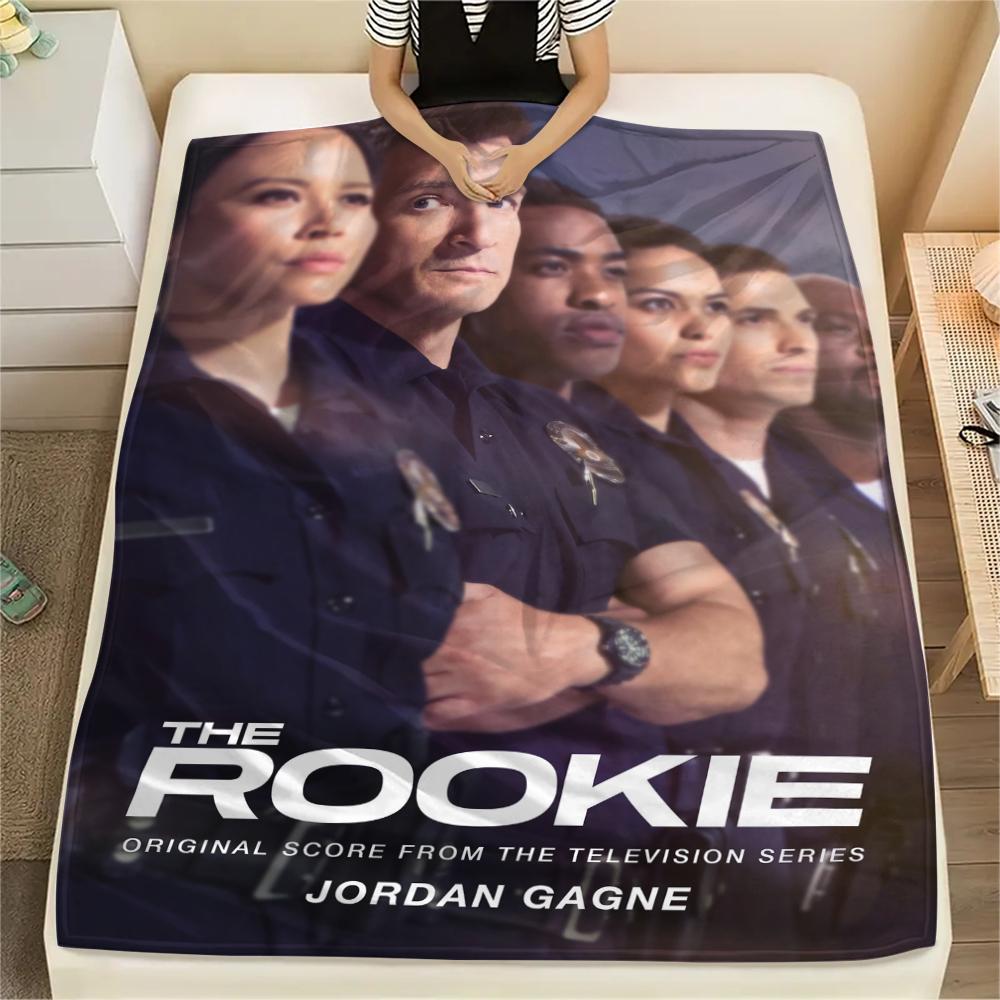 

1pc THE ROOKIE Print Flannel Blanket, High quality Comfortable for All Seasons, Home Decor, Warmth and Comfort, Perfect for Christmas Gifts93 80cm x 120cm