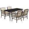 VidaXL Ensemble à Manger de Jardin avec Coussins 5 pcs, Table et Chaises de Patio, Meubles d'Extérieur Terrasse, Moderne, 3212113