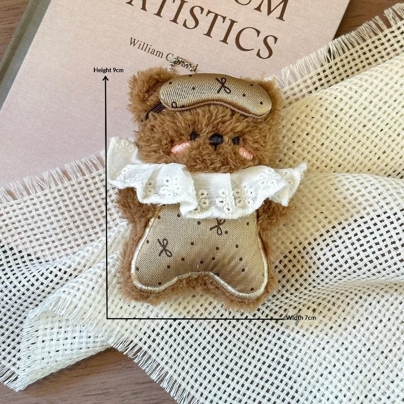 Sleeping Sheep Plush Pendant Cute Fluffy Ruffle Collar Mini Cartoon Stuffed Ornament for Crossbody Bag Decor Gifts for Teens