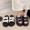 Skirt, bow, summer women's cool slippers, versatile fashion, outer wear slippers, personalized fashion sense, thick bottom, one-word drag