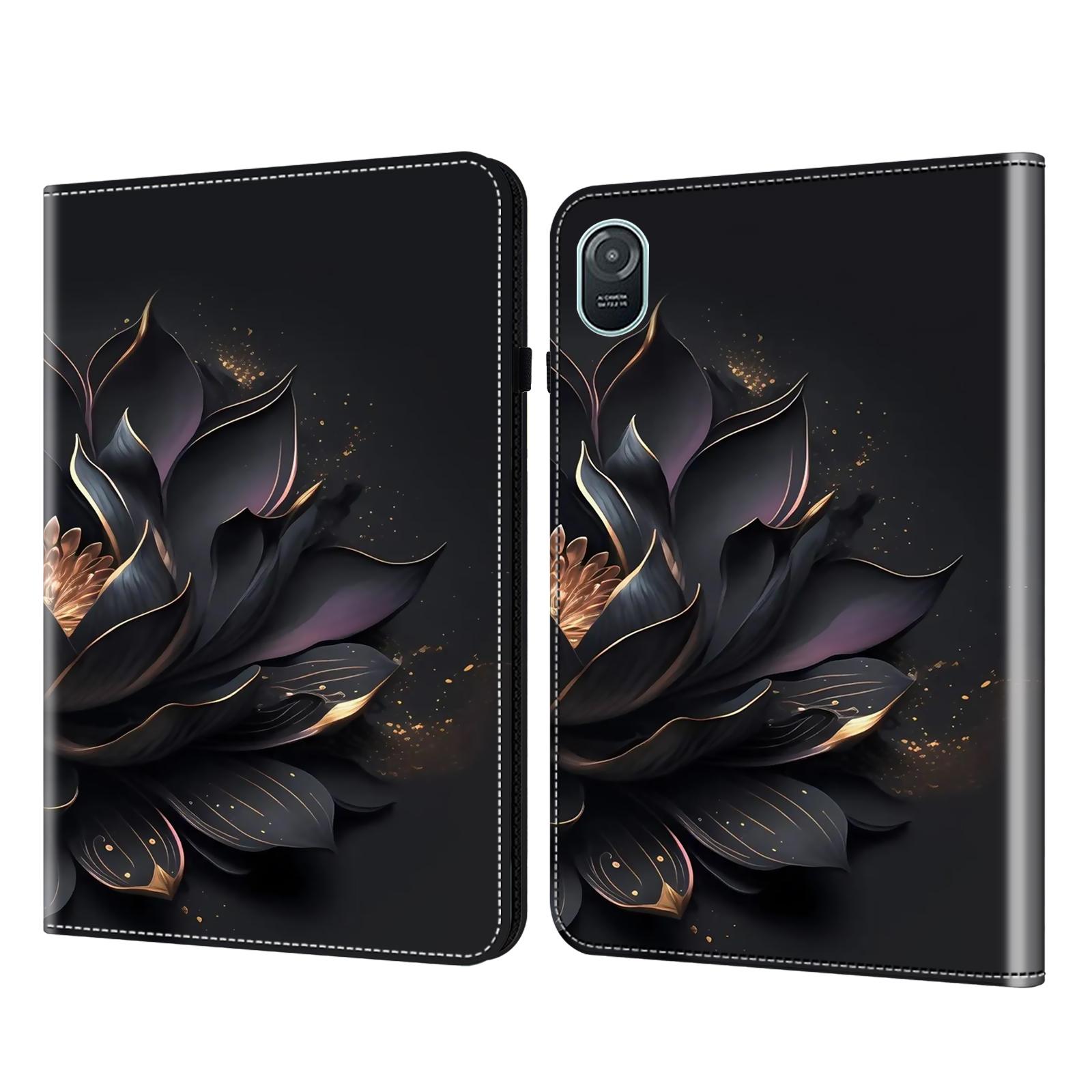 

Чехол для Honor Pad 8 из ПУ кожи с узором, подставка для просмотра, слоты для карт, чехол для планшета Flower