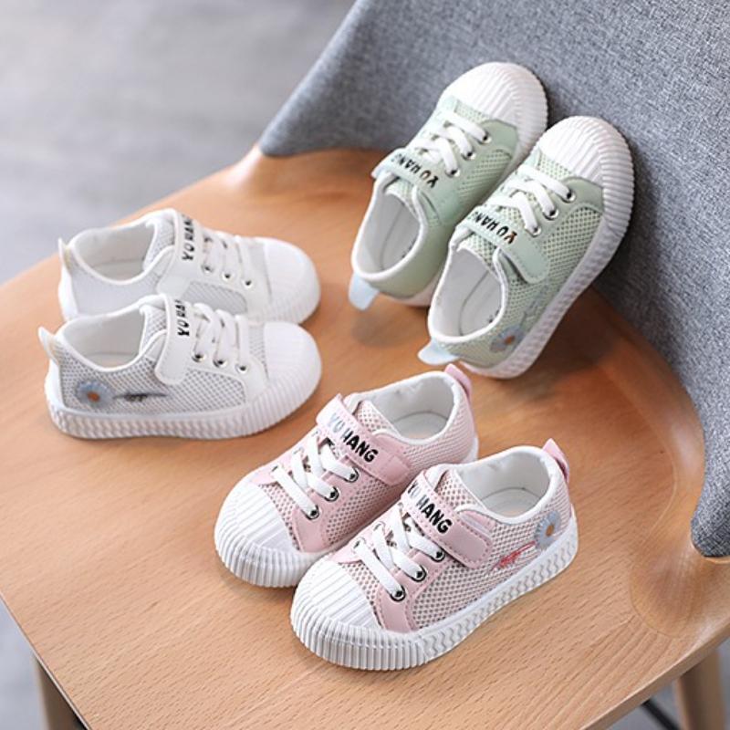 Girls' Canvas Shoes Spring New Girl Casual Shoe Embroidered Kids Mesh Shoe Stylish Girl Shoes Daisy Child Shoes Płócienne Buciki