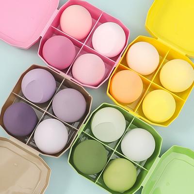 4 pezzi Uovo di Bellezza Spugna Trucco Set Spugnetta per Trucco Spugna per Fondotinta Spugnetta per Trucco Umido e Asciutto Strumenti per il Trucco