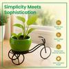 Cycle-Shaped Metal Plant Stand for Indoor & Outdoor Use, Metal Cycle Flower Vase, Decorative Iron Planter Pot Holder