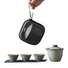 Ru Kiln Ceramic Travel Tea Set (1 Pot, 3 Cups)