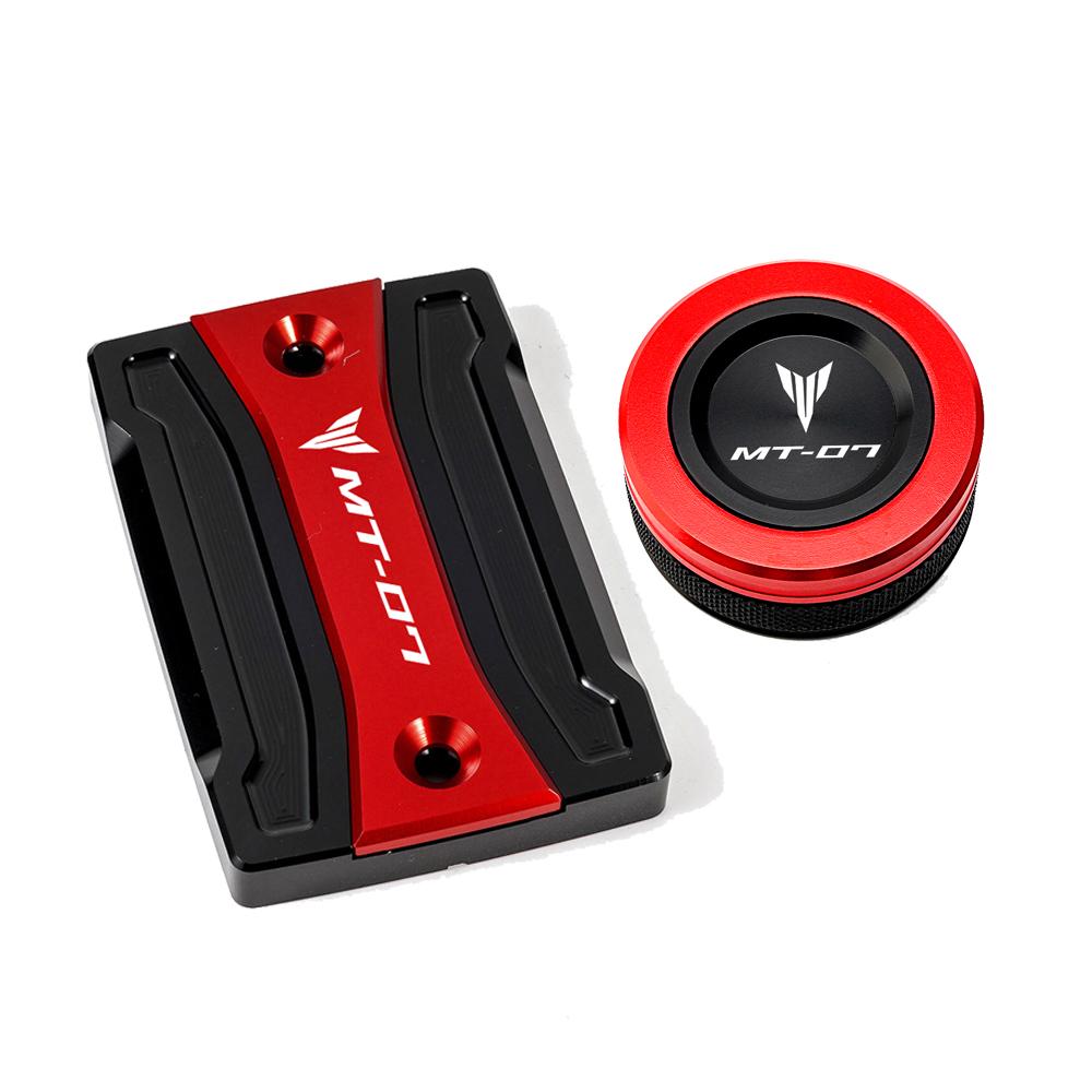 For Yamaha MT07 TRACER MT-07 2014-2022 Motorcycle Cylinder Cover Front Rear Brake Fluid Reservoir Cap Oil Filler