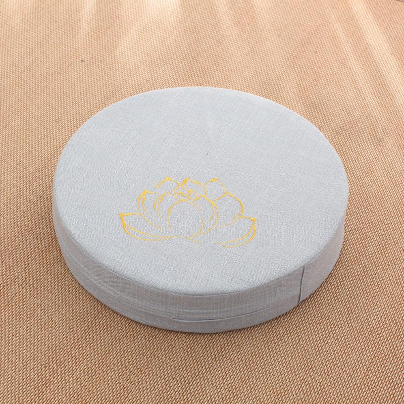 Thick Washable Japanese Zen Meditation Cushion - Round Tatami Linen Seat for Home and Balcony