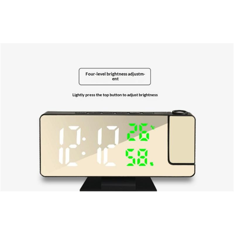 Led Digital Alarm Clock Projection Clock With 180°Rotatable Projector Mirror Large Screen Projection Clock For Home Office Table