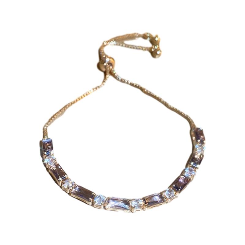 

Vintage Geometric Zircon Bracelets Wristwear Adjustable Simple Candy Color Wristband Party Jewelry Stackable Bangle 1