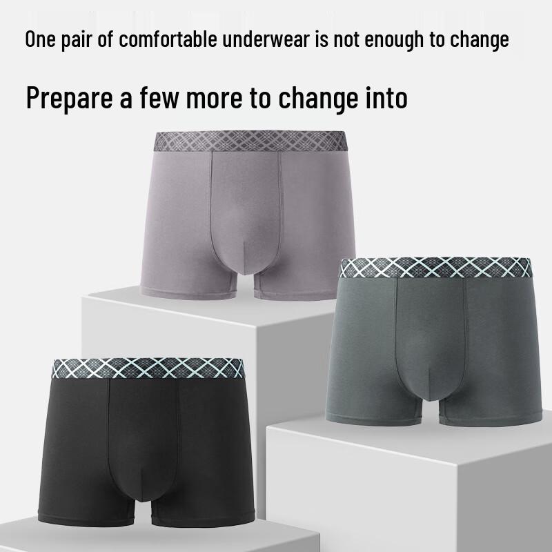 Cotton Soft Men's Pure Cotton Antibacterial Boxer Briefs Multipack