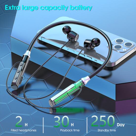 Kablosuz Kulaklık Mega Bas Akıllı Gürültü Engelleme IPX5 Su Geçirmez Bluetooth uyumlu 5.2 Boyun Bandı Stereo Spor Kulaklığı Spor Yapmak için