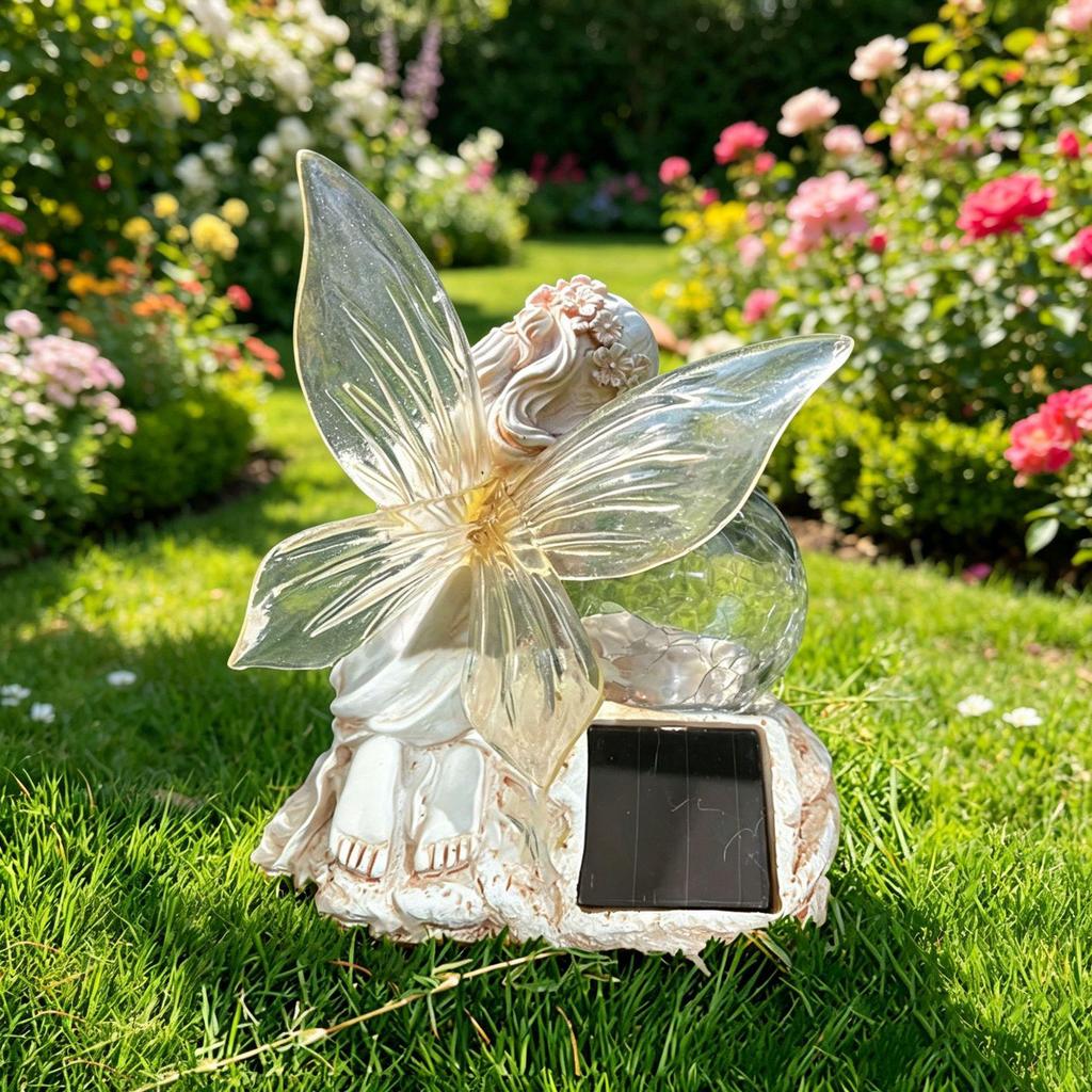 Angel-Shaped Solar Garden Lights: Outdoor Balcony Ornaments Automatically Illuminate at Night