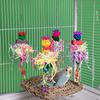 Bird Cockatiel Toys Foraging Swing Mat Rattan Small Bird Hanging Swing Foraging Toy for Birds Shredding Seagrass