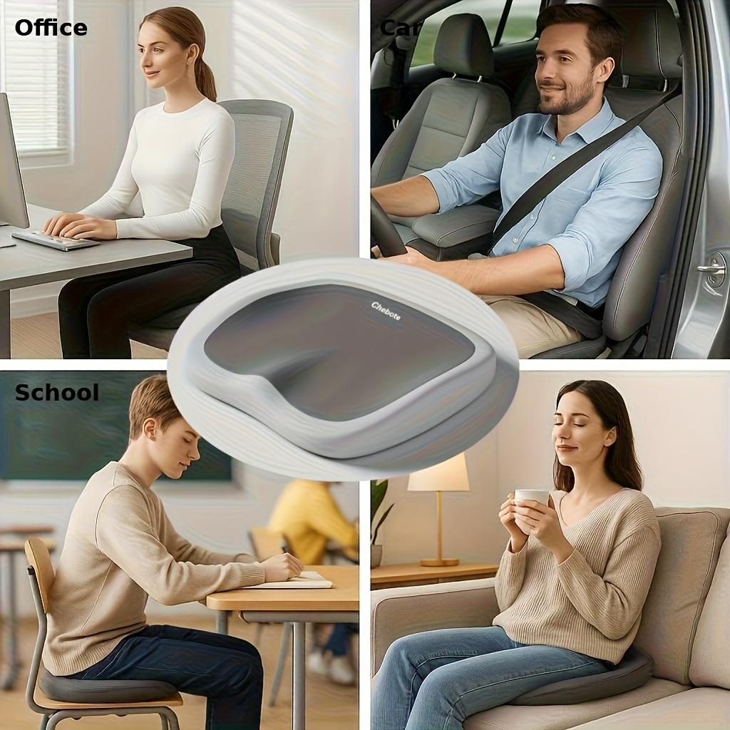 Uzun Süre Oturmak İçin Ergonomik Hafızalı Köpük Koltuk Minderi - Ayarlanabilir Kalça ve Bel Destek Pedi - Ofis, Araba ve Ev Kullanımı İçin Taşınabilir Sandalye Matı