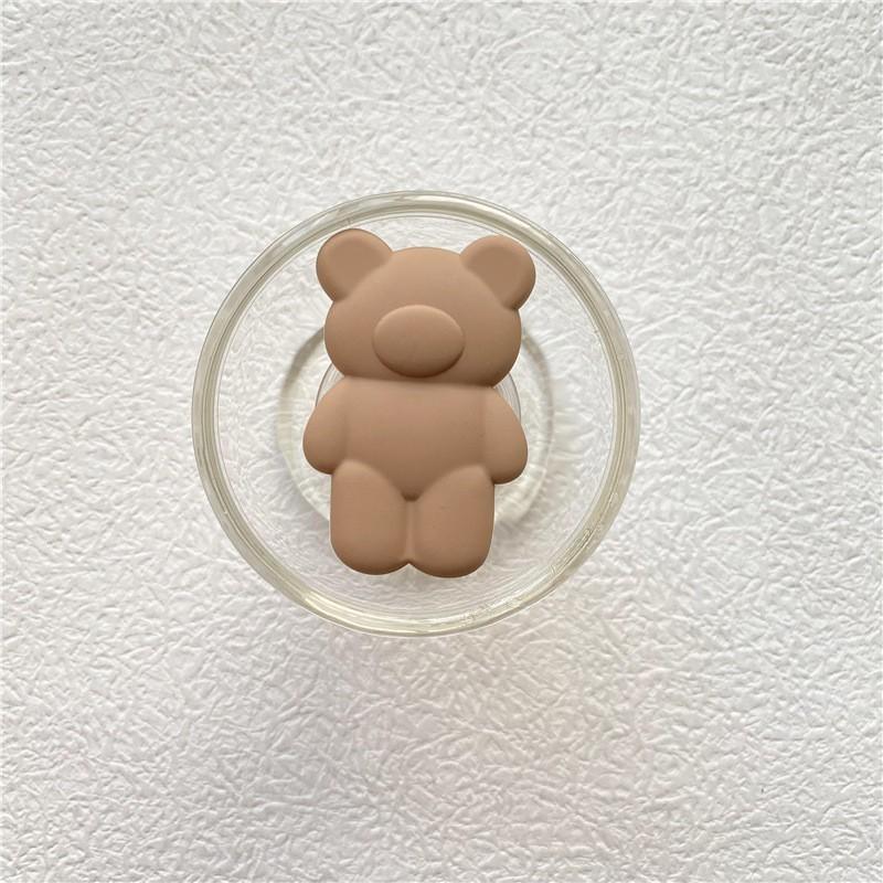

Three Dimensional Silicone Bear Transparent Airbag Holder Creative Lazy Desktop Extendable Folding Phone Ring Buckle