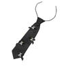 Uniform Black Necktie With Adjustable Band For Men Women Durable Polyester Fabric Day Night Use