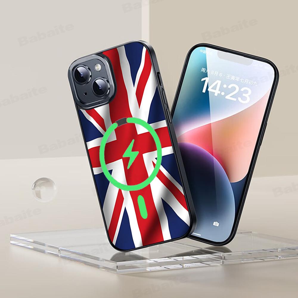 TOPLBPCS England British Uk Flag Phone Case Magnetic Case For IPhone 16 14 13 12 11 15 Pro Max Plus For Magsafe Wireless