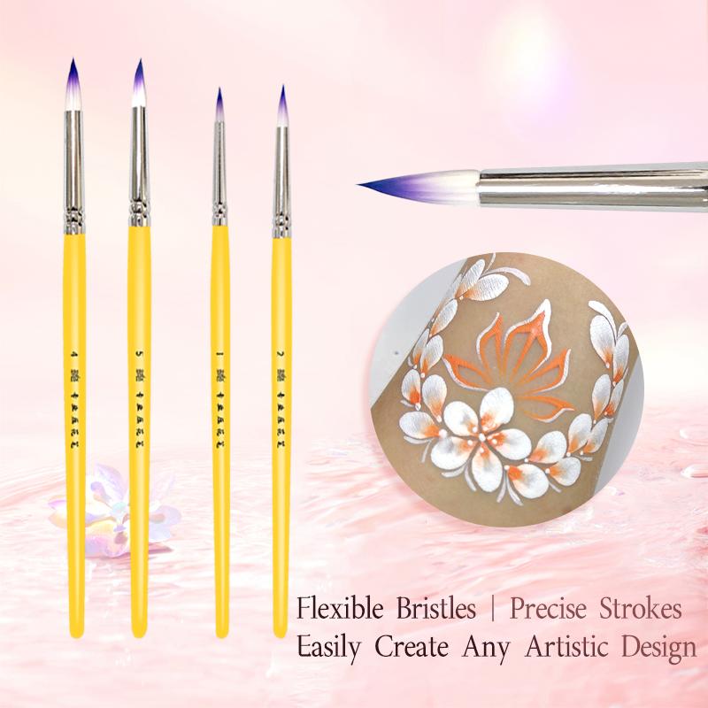 Mei Shang Eco-friendly CE Certified Ultra-Soft Embossed Children's Face Painting Brushes Portable Professional Dot
