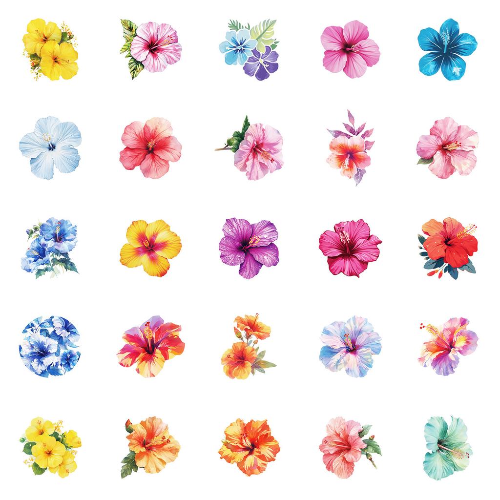 50 Zdjęć Mieszanych i Dopasowanych Kwiatów w Różnych Kolorach Naklejek Graffiti DIY Walizka na Kółkach Skateboard Dekoracja Wodoodporne Naklejki