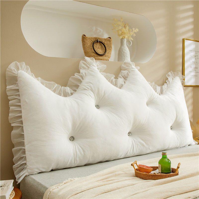 Princess Backrest Cushion: Soft Crystal Velvet, Removable & Washable Pillow for Tatami Bed