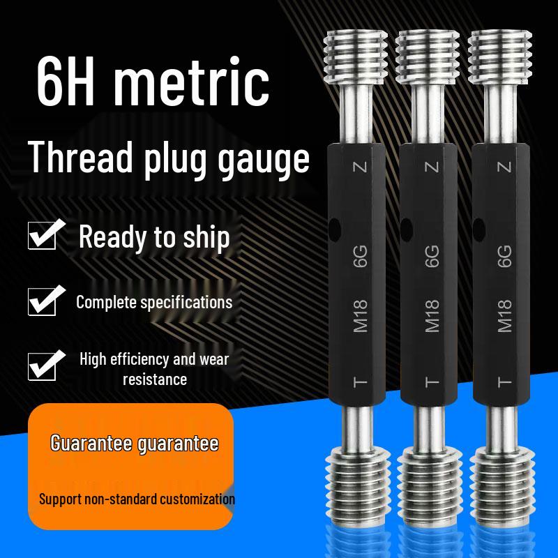 Metric Thread Plug Gauge Set: Go/No-Go Inspection for Coarse & Fine Threads, M3-M6 Sizes M5*0.8 6H Standard Thread