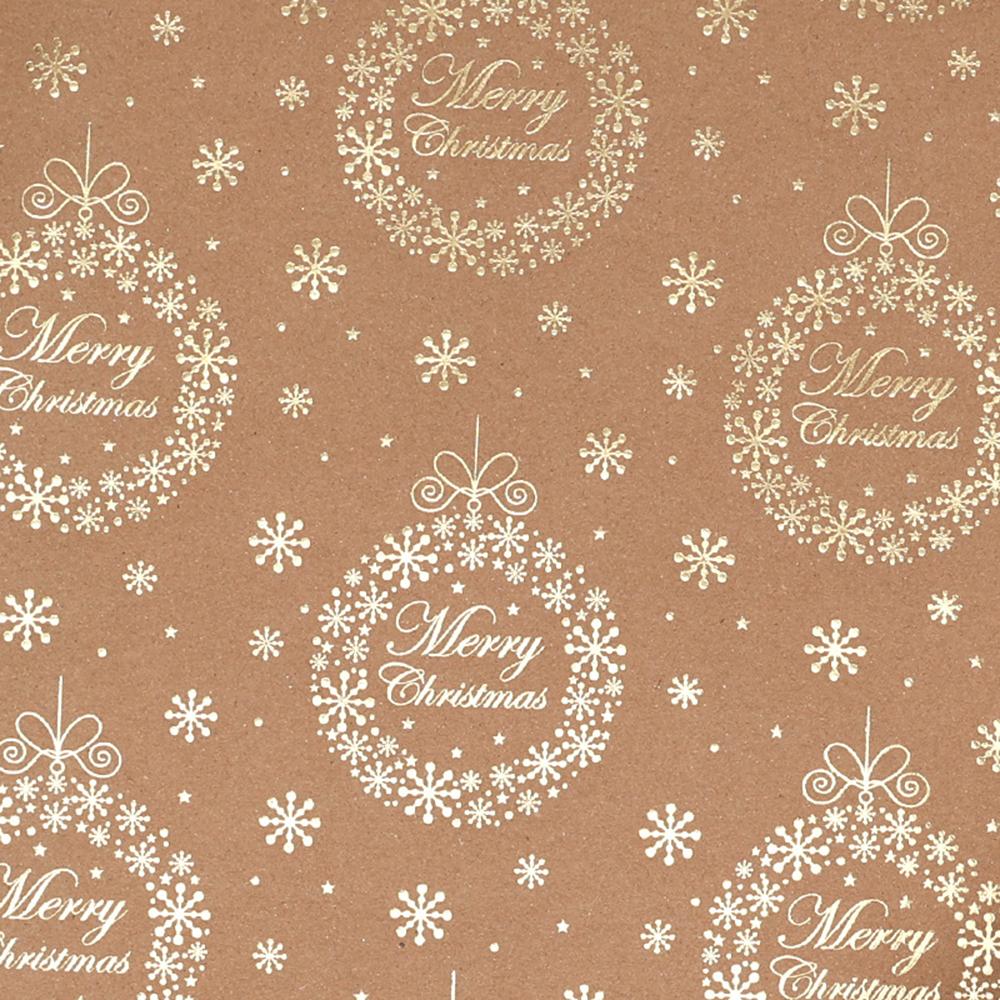 300*43cm Weihnachten Kraft Geschenkpapier Heißfolienprägung Weihnachtsmuster Neujahrsparty Deko Geschenkverpackung DIY Bastelpapier