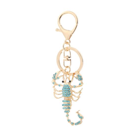 

Keychain Pendant Sparkling Rhinestones Inlaid Three-Dimensional Scorpion Shape Key Chain Lightweight Car Bag Decorative Accessory синий