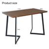 117X68cm dining table, (1-pc), frame made of metal, wood grain kitchen table with metal legs for dining room living room, black/walnut color