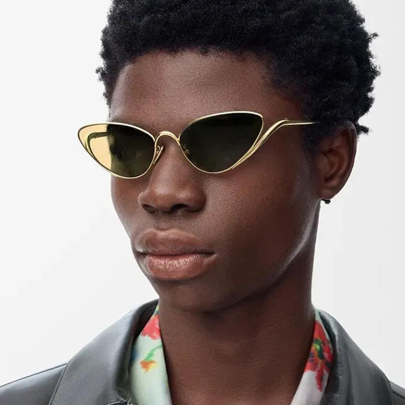Attractive Glasses Women's Newest Trendy Vintage Triangle Sunglasses Highend Y2k Style Street Shot Uv400 Protection Cat Eye Sunglasses Cm
